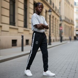 Nike Jordan Paris Saint-Germain Black White Jogger Sweatpants Boys size XL New